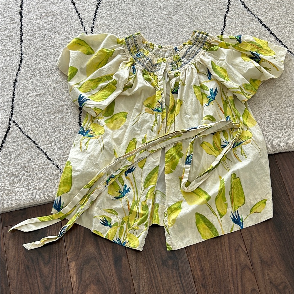 CPB Coniglio Palm Beach Leaf Print Dress or Blouse Top